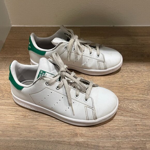 Adidas Stan Smith Kids Shoes, Size 13, Cloud White / Cloud White / Green - Picture 4 of 6